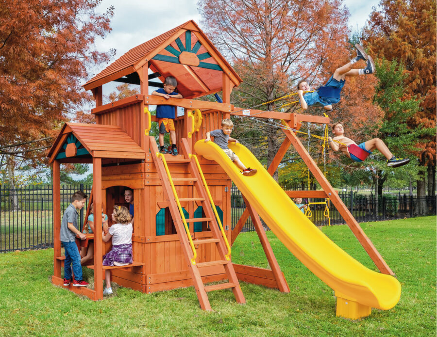 6.5 Bengal Fort w/Wood Roof, Snack Bar & Playhouse Panels