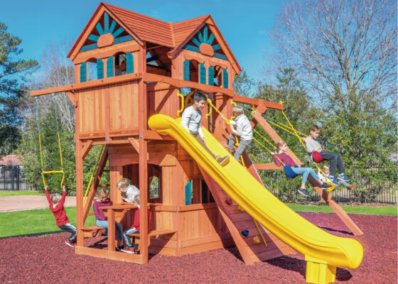 6.5 MegaDeck Fort w/Wood Roof, Treehouse Panels & Playhouse Panels