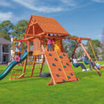 Parrot Island Playcenter w/ Wood Roof and Wave Slide