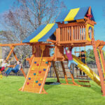 5.8 Jaguar Playcenter w/ BYB Tarp, 4x6 Monkey Bars, Loft and Yellow DoubleWall Scoop