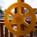 7.4 Jaguar Playcenter w/ BYB Tarp, 4x6 Monkey Bars, Loft, Yellow DoubleWall Scoop Slide and Yellow Spiral Slide