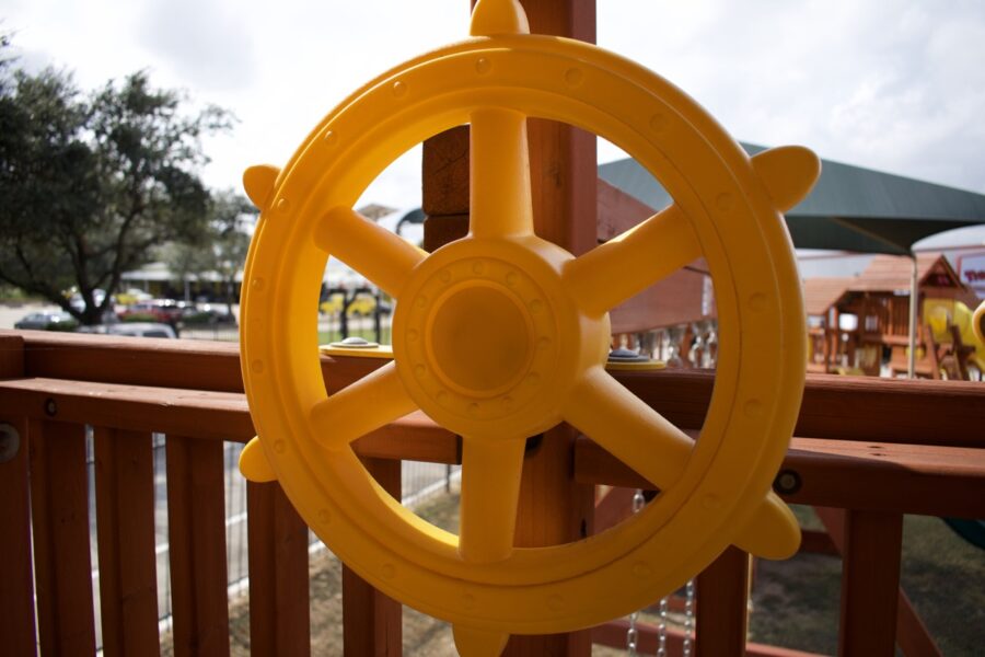 7.4 Jaguar Playcenter w/ BYB Tarp, 4x6 Monkey Bars, Loft, Yellow DoubleWall Scoop Slide and Yellow Spiral Slide