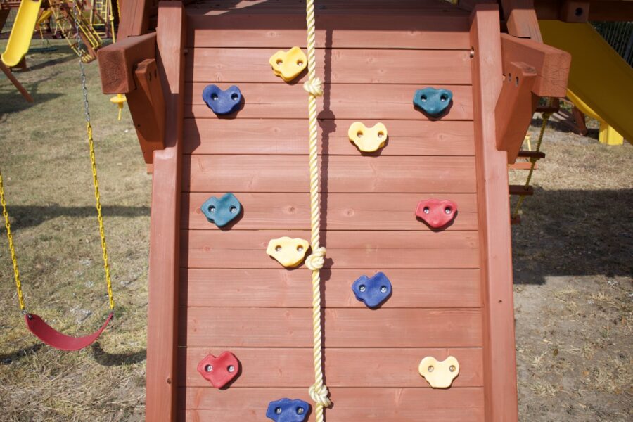 7.4 Jaguar Playcenter w/ BYB Tarp, 4x6 Monkey Bars, Loft, Yellow DoubleWall Scoop Slide and Yellow Spiral Slide